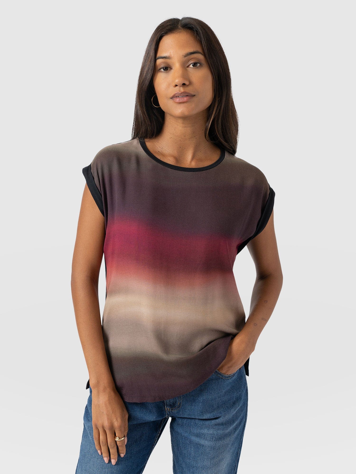 Turn Up Contrast Tee - Purple Gradient